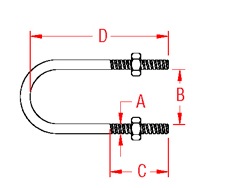 Standard U-Bolt Line Drawing